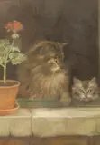 Henriëtte Ronner-Knip, Cats in a Window