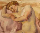 Charles Kvapil, Resting Nude, Oil on canvas