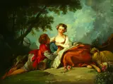 Jean-Baptiste Huet, Untitled, WOOING THE SHEPHERDESS, oil on canvas