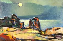 Israel Abramofsky, Landscape, Oil on board