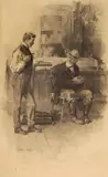 Walter Granville-Smith, Two Birds with One Stone, Ink wash