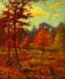 Autumn Leaves Falling by Hugo Melville Fisher, Oil on canvas, sold Dec 2004