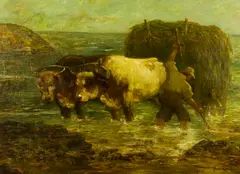 The Seaweed Gatherer by Paul King, Oil on canvas, offered Dec 2004