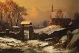 Paul Weber, Winter Landscape, Oil on canvas