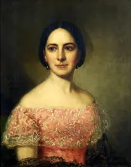 George Peter Alexander Healy, Portrait of a New Jersey Lady with Lace Collar, Oil on canvas
