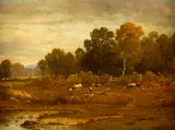 Charles Wilson Knapp, Cows in a Landscape, Oil on canvas