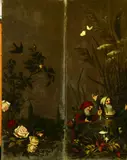 C. Schumacher, Gnomes Among Flowers, Oil on canvas