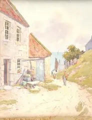 David Small, The Road to the Harbour, Watercolor on board