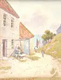 David Small, The Road to the Harbour, Watercolor on board