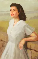 A. B. Prins, Portrait of a Woman in a White Dress, Oil on canvas