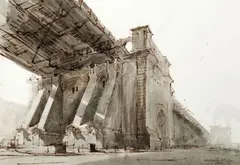 Nicholas Solovioff, Manhattan Bridge, Watercolor on paper