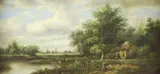 Leopold Rivers, Pastoral Idyll, Oil on panel
