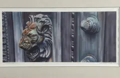 Don Wayne Hendricks, LION HEAD AND MOROCCAN WINDOW, the first, Watercolor on paper