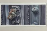Don Wayne Hendricks, LION HEAD AND MOROCCAN WINDOW, the first, Watercolor on paper
