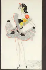 Mabel E. Johnson, Costume Design for Dancer, Watercolor on paper
