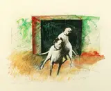 William Dunlap, Bill Stover'S Dogs, Watercolor on paper