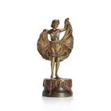 Franz Bergmann, Cold-painted bronze sculpture of a woman, c.1900