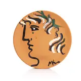 Mara Karetsos, Painted terracotta plate, c.1970