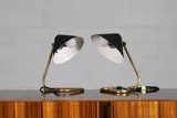 Erik Wärnå, Pair of 'GK14' table lamps, c.1950, each with an enamelled and pierced conical shade