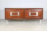 Jordi Vilanova i Bosch, Walnut-veneered sideboard, c.1970, each with brushed aluminium handles