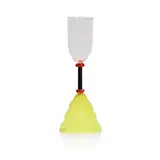 Marco Zanini, 'Vega' glass vase, 1982, the clear glass body raised on a black glass stem