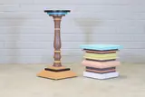 Ettore Sottsass, ‘Gopuram’ side table, 1988, lacquered in polychrome