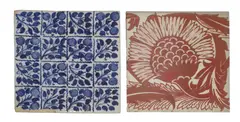 William De Morgan, Ruby lustre 'BBB' tile, c.1880
