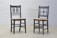 Philip Webb, Two ebonised 'Sussex' chairs