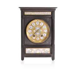 Lewis Foreman Day, Aesthetic Movement marble and painted mantel clock
