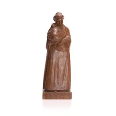 Tjipke Visser, 'Mother and Child', c.1905, a carved oak sculpture