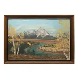 Margueritte, Grand tetons of wyoming, siglo XX, 1974, Óleo sobre tela