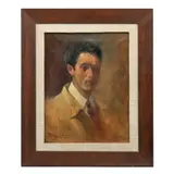 Ramón Espino Barros, Autorretrato, Óleo sobre tabla