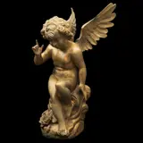 Amorcillo Sentado, SIGLO XX, Bronce, acabado dorado