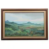 Luis Acosta Gutiérrez, Paisaje mexicano, 1973, Óleo sobre tela sobre masonite