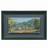 Anónimo, Vista de pueblo, Óleo sobre tela