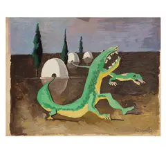 José Moreno Villa, Lagartos, 1939, Acuarela sobre papel