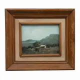 Juan Núñez, Paisaje con casa, Óleo sobre tela