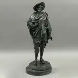 Anton van Dyck, SIGLO XX, Bronce, patinado en color verde; base de mármol veteado