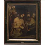 A la Manera de Simon Pereyns, JESÚS DESPOJADO DE SUS VESTIDURAS, Óleo sobre lámina de cobre