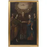 los Desposorios de la Virgen, MÉXICO, SIGLO XVIII, Óleo sobre tela