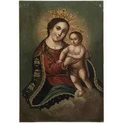 Virgen del Refugio, MÉXICO, PRINCIPIOS DEL SIGLO XIX, Óleo sobre tela
