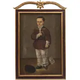 José María Estrada, RETRATO DE NIÑO CON PAPALOTE, Óleo sobre tela