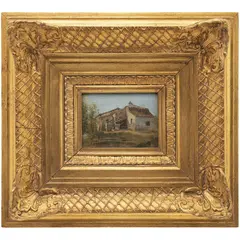 Germán Gedovius, VISTA DE CASA, Óleo sobre tabla
