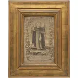 San Vicente Ferrer, MÉXICO, SIGLO XVIII, Grabado al aguafuerte sobre textil