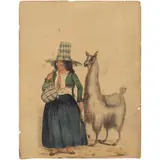 A. A. Bonnaffé, LA CHOLA DE LA SIERRA, Litografía de época coloreada posteriormente