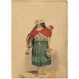 A. A. Bonnaffé, CHOLA DE LA MONTAÑA, Litografía de época coloreada posteriormente