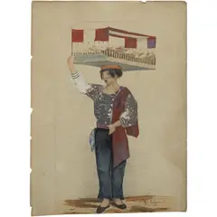 A. A. Bonnaffé, EL BISCOCHERO, Litografía de época coloreada posteriormente