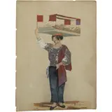 A. A. Bonnaffé, EL BISCOCHERO, Litografía de época coloreada posteriormente