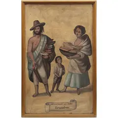 Escena de Castas, MÉXICO, SIGLO XX, Óleo sobre tela