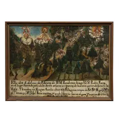 Exvoto, MÉXICO, 1896, Óleo sobre lámina de zinc